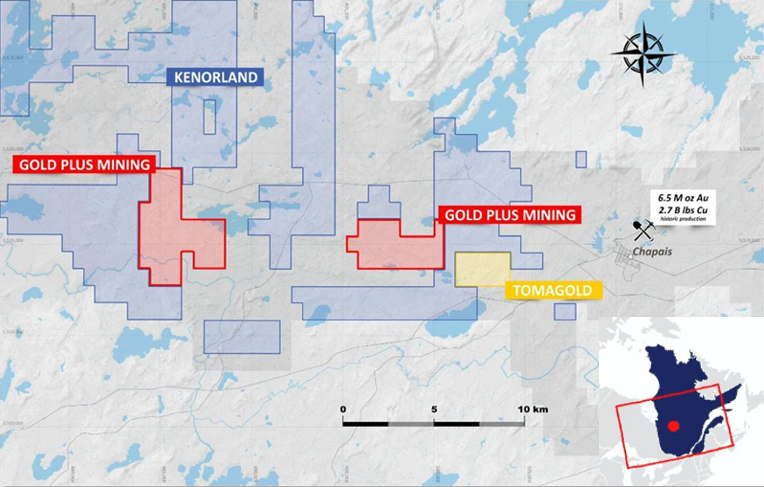 Map 1: Pluto Properties - Chapais-Chibougamau Mining Camp, Quebec