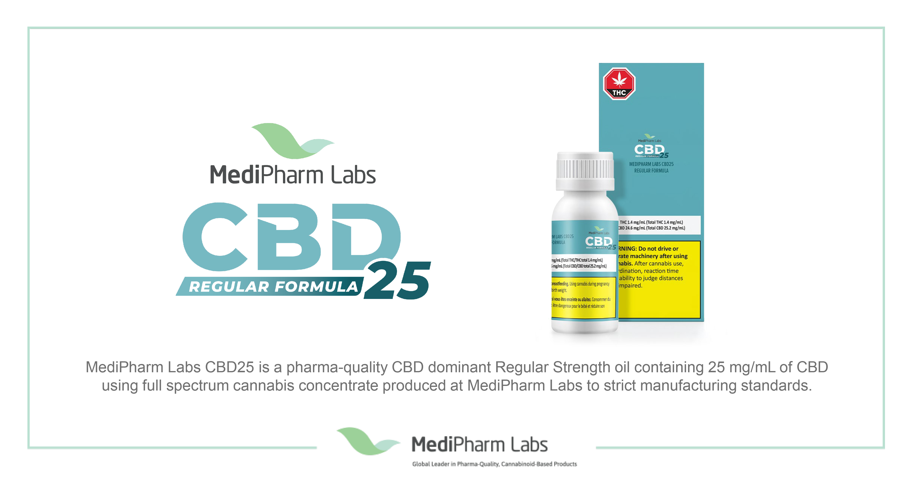 MediPharm Labs CBD REGULAR FORMULA 25 product launch 2020_highres