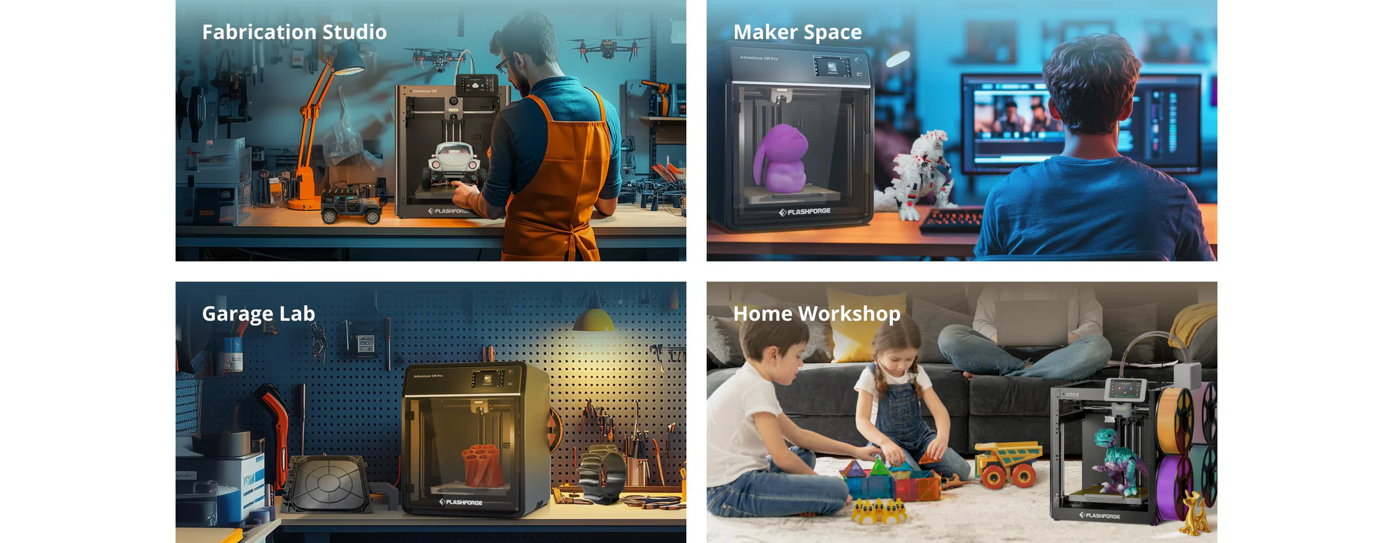 Different use cases of Flashforge 3D printers