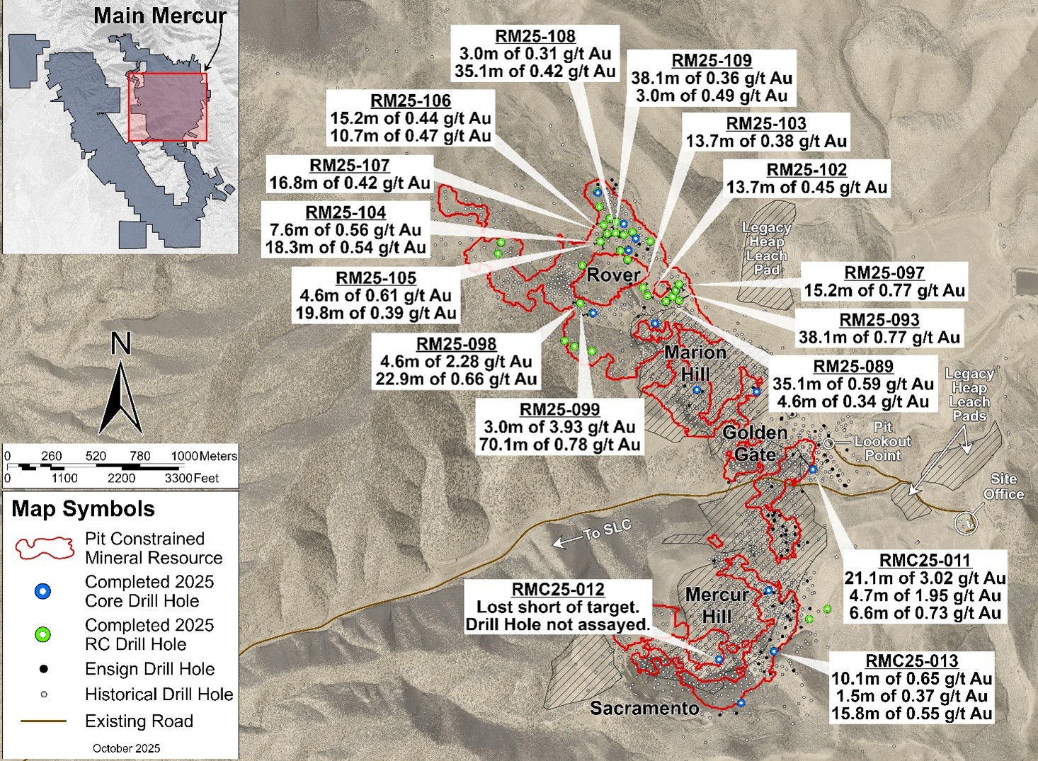 Main Mercur Drill Plan Map