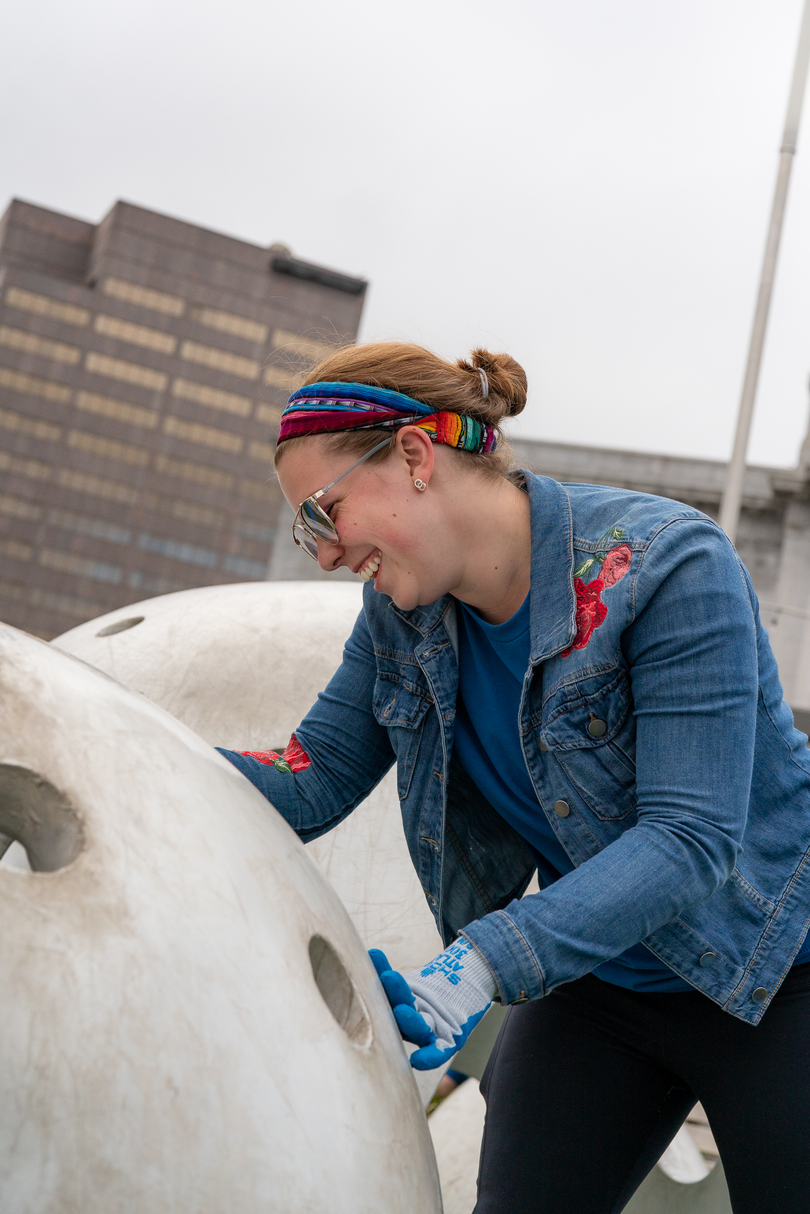 2019 Dolby Cares Day Volunteer Cleaning Up SF Civic Center Park 