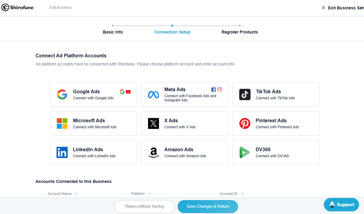 Shirofune Platform Accounts