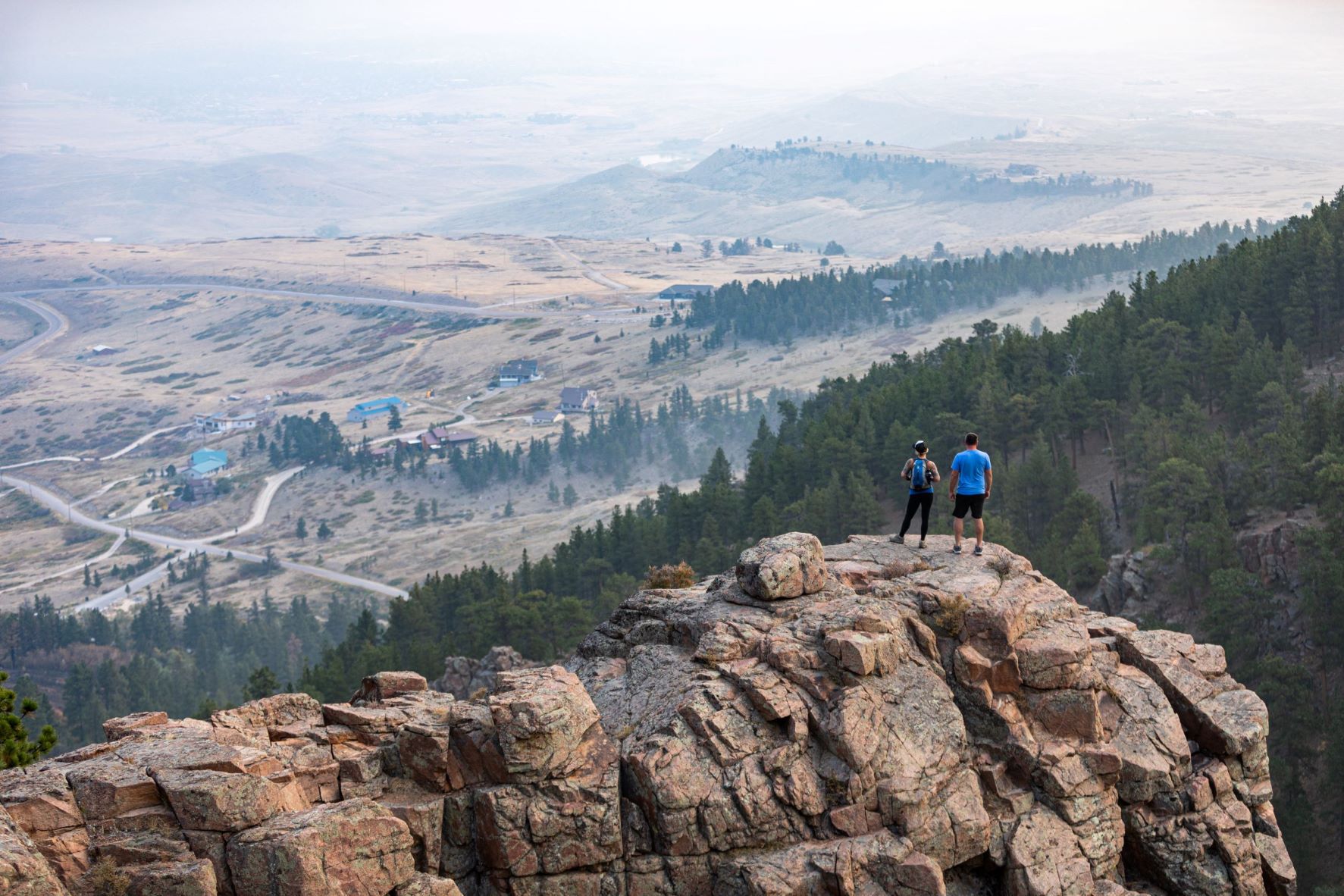 Taking in the view of Wyoming from Casper Mountain. 