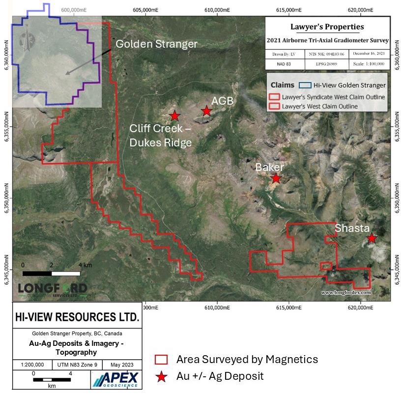Lawyers Claim Blocks surveyed with surrounding topography