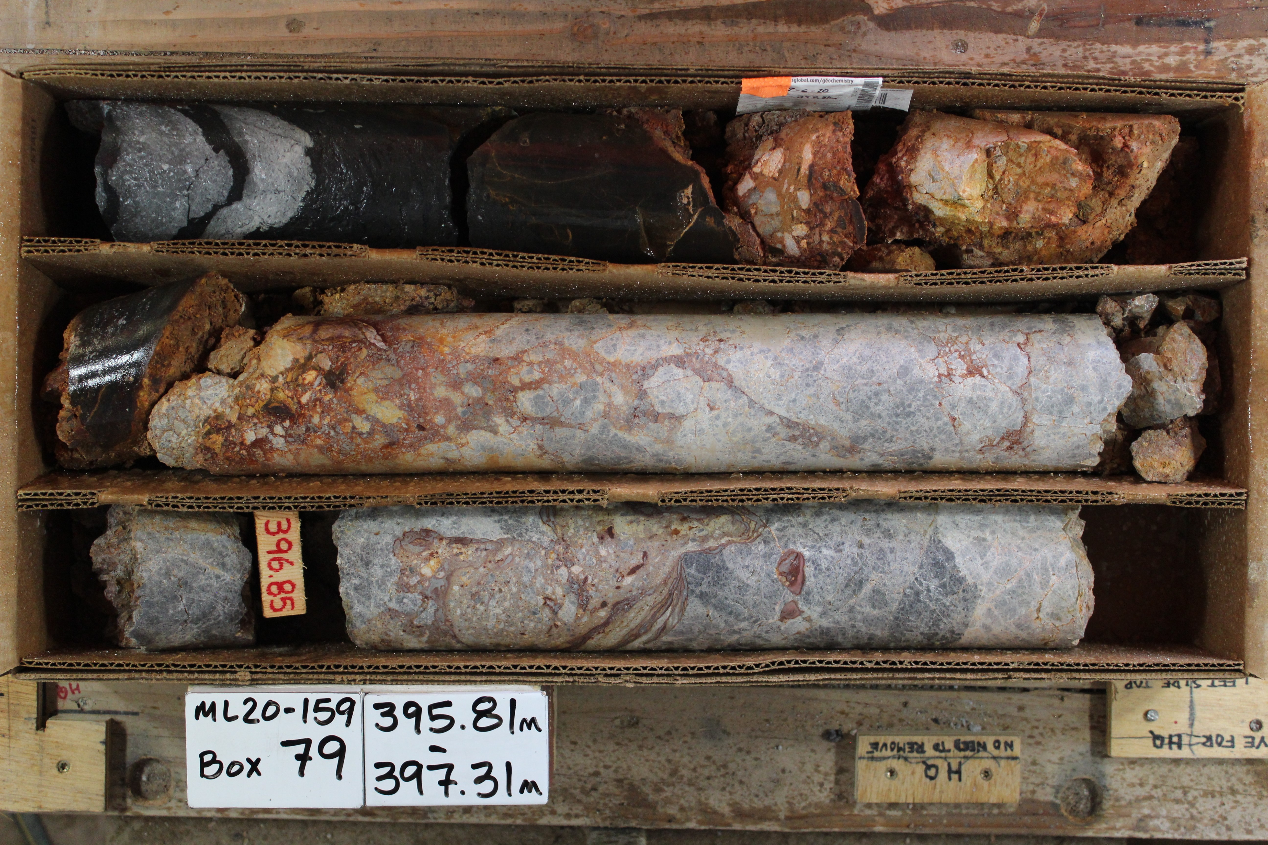 Corvus Gold Drill Core Photo for Hole ML20-159CT