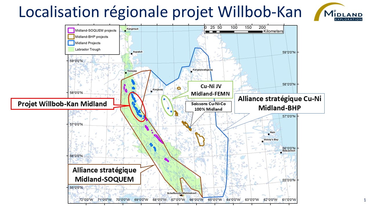 Midland entreprend des travaux d’exploration sur le projet aurifère Willbob-Kan dans la fosse du Labrador