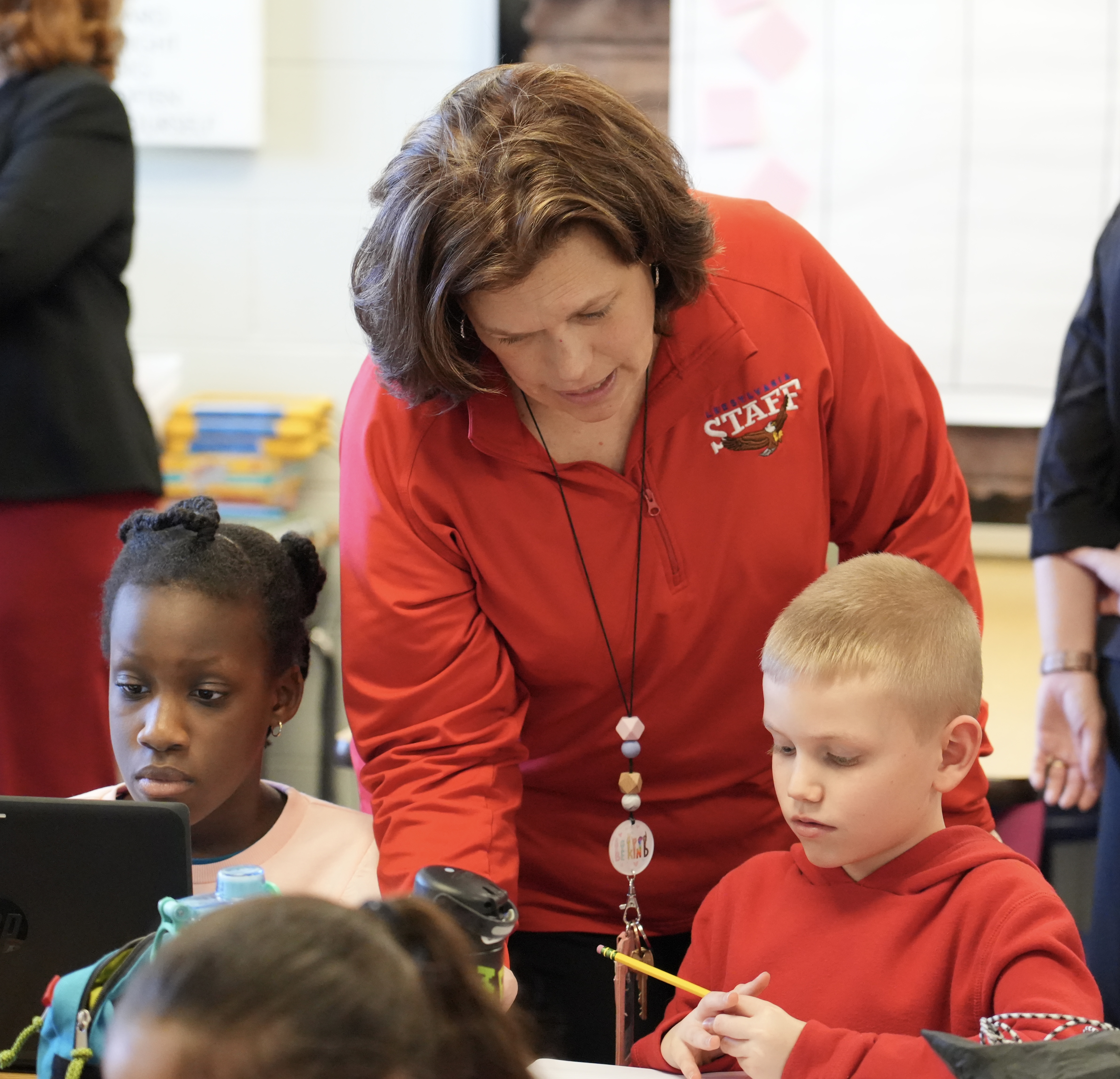 Leesylvania Elementary School teacher/mentor helps students in the classroom