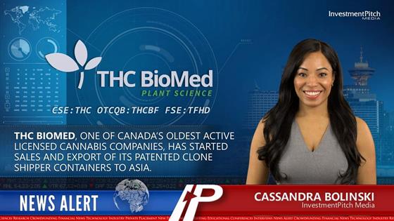 THC BioMed, one of Canada’s oldest active licensed cannabis companies, has started sales and export of its patented Clone Shipper containers to Asia.: THC BioMed, one of Canada’s oldest active licensed cannabis companies, has started sales and export of its patented Clone Shipper containers to Asia.