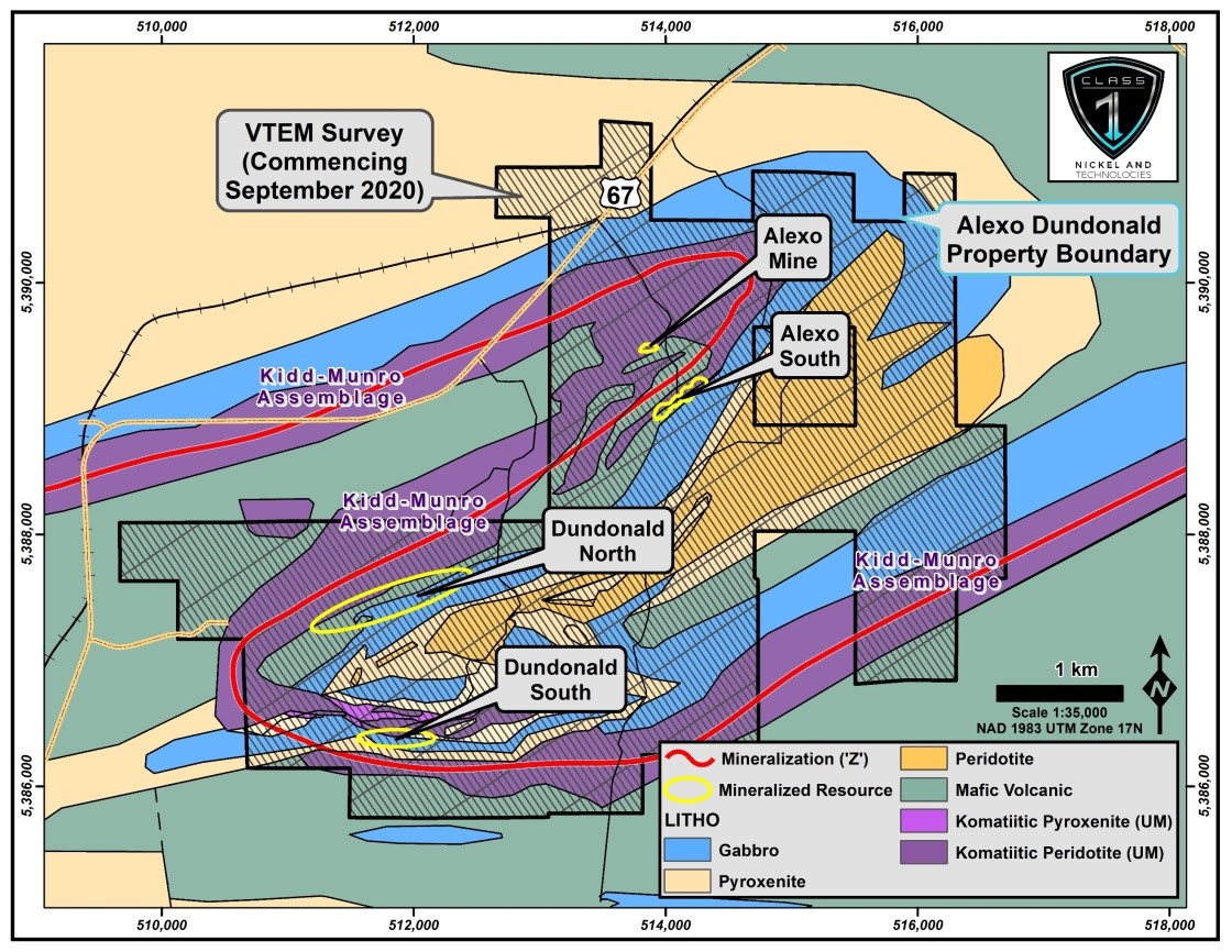 Alexo Dundonald local geology and mineralized zones