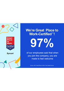 Syncari is a Great Place to Work
