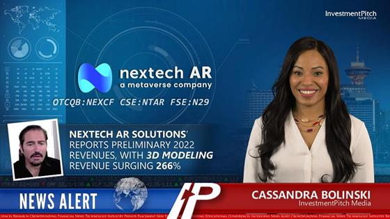 Nextech AR Solutions reports preliminary 2022 revenues, with 3D Modeling revenue surging <percent>266%</percent>: Nextech AR Solutions reports preliminary 2022 revenues, with 3D Modeling revenue surging <percent>266%</percent>