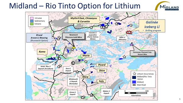 Figure 1 Midland-Rio Tinto Option for Lithium