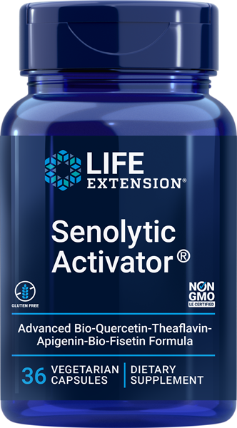 Life Extension's Senolytic Activator® is the latest longevity product that combines high-quality black tea theaflavins, plant-derived apigenin and ultra-absorbable forms of quercetin and bio-fisetin to combat senescent cells. 