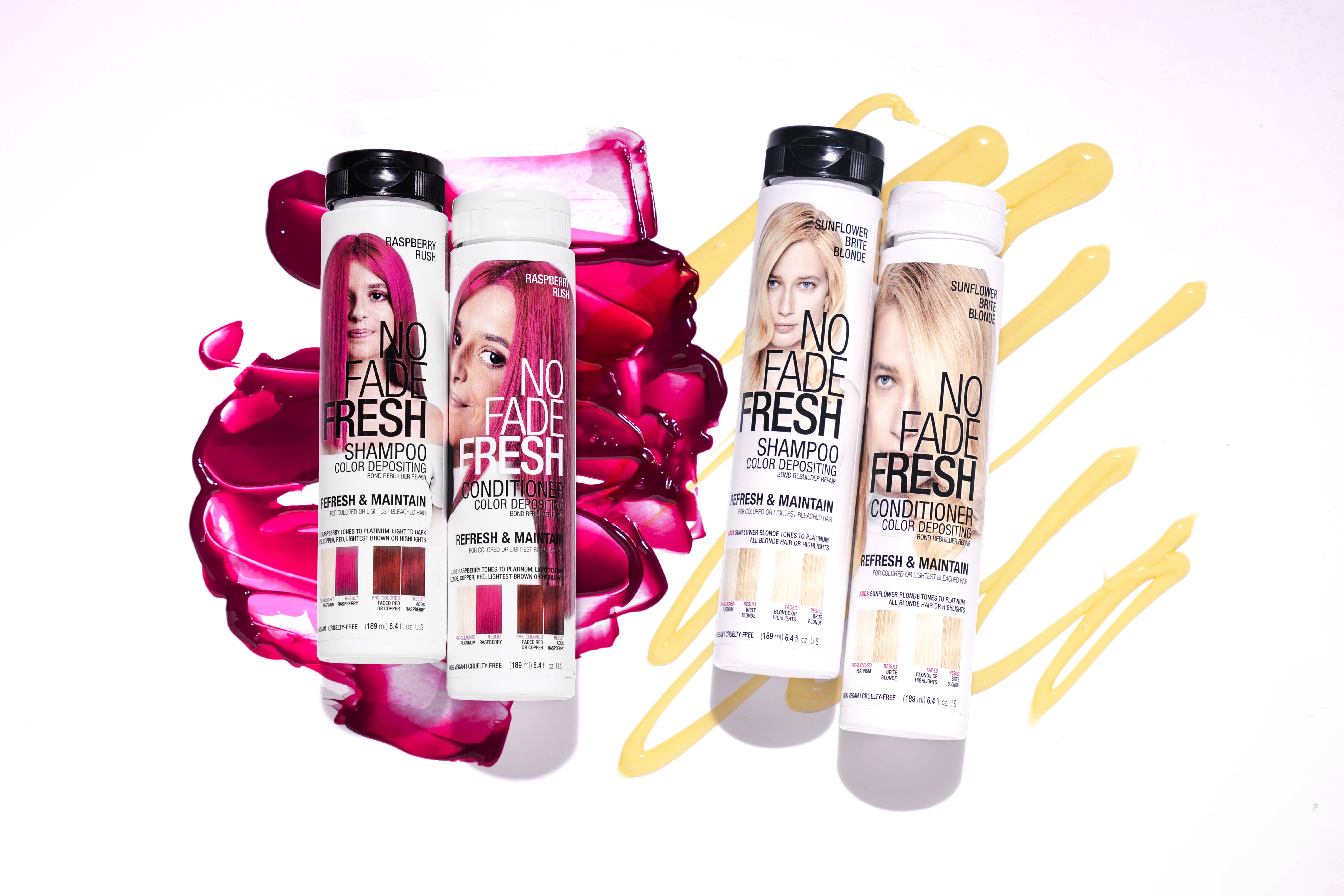 No Fade Fresh Raspberry Rush Color Depositing Shampoo and Conditioner

No Fade Fresh Sunflower Brite Blonde Color Depositing Shampoo and Conditioner