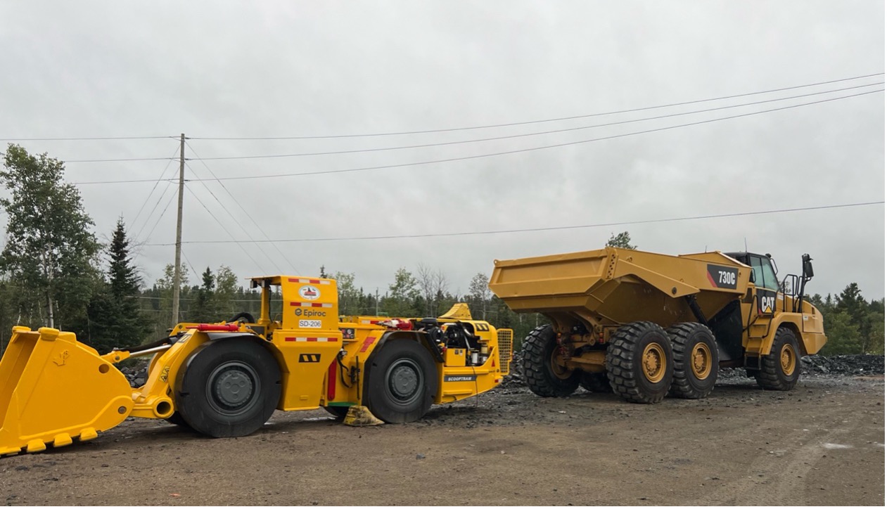 Figure 4: Epiroc ST2G LHD and CAT 730 Haul Truck