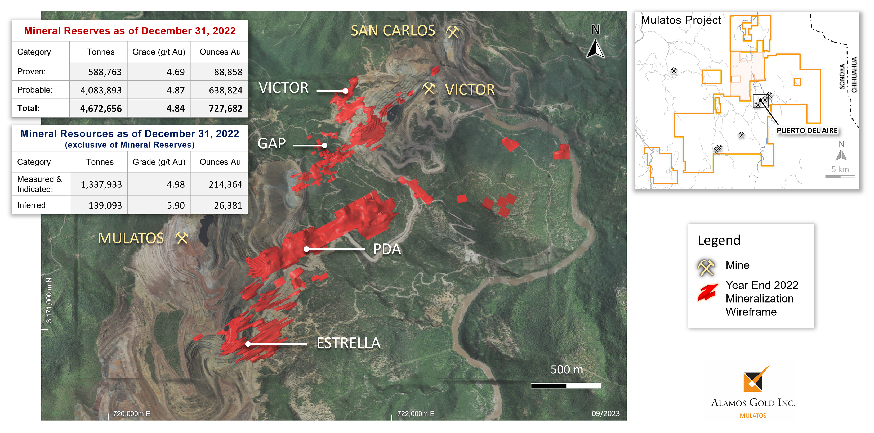 Figure 2 Puerto Del Aire Sulphide Gold Mineralization Wireframes