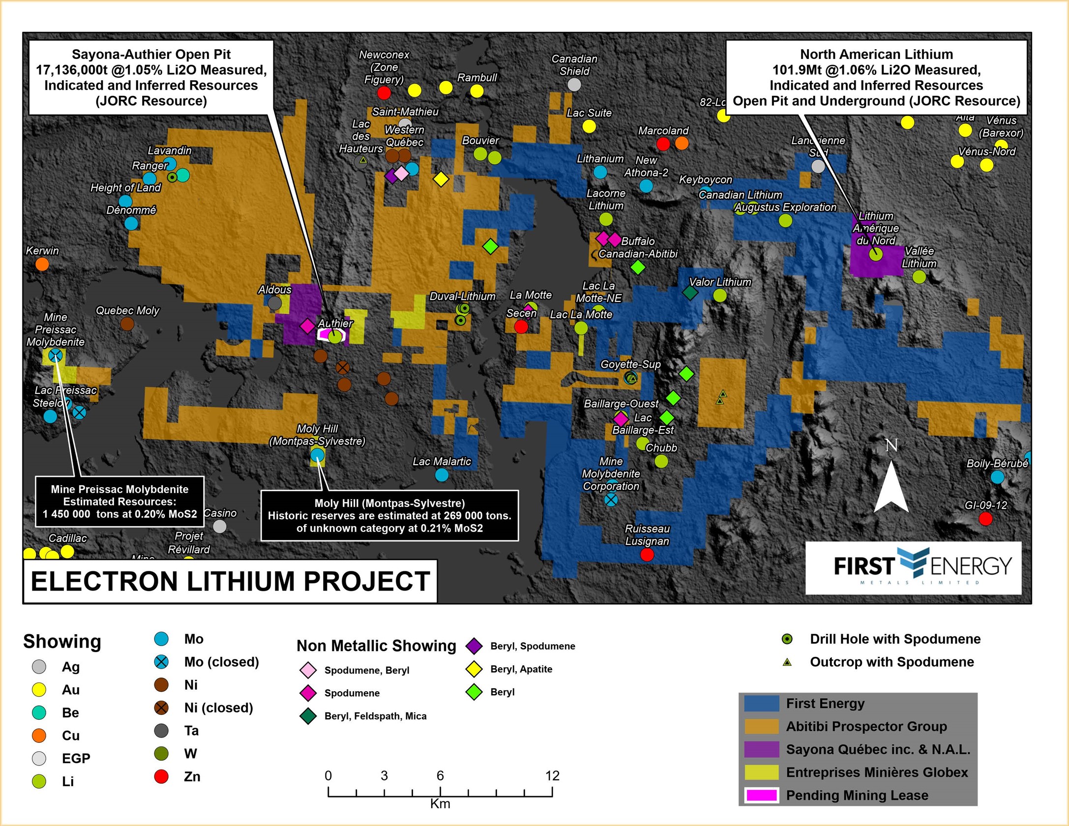 Map of First Energy Claim Holdings After New Globex/Prospector/First Energy Agreement