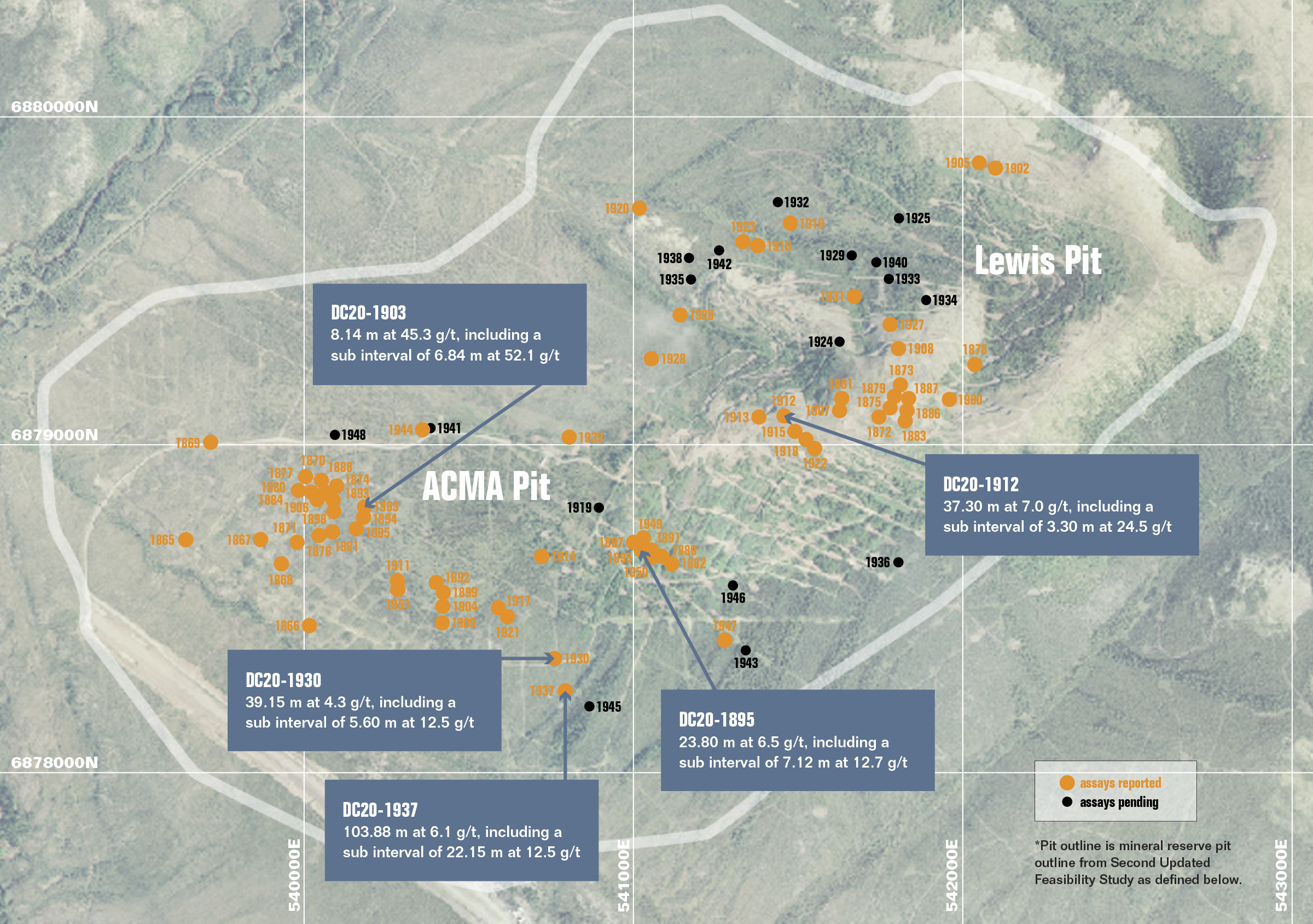 2021-01-19_Donlin Gold Drill Hole Location Map - Highlights_FINAL