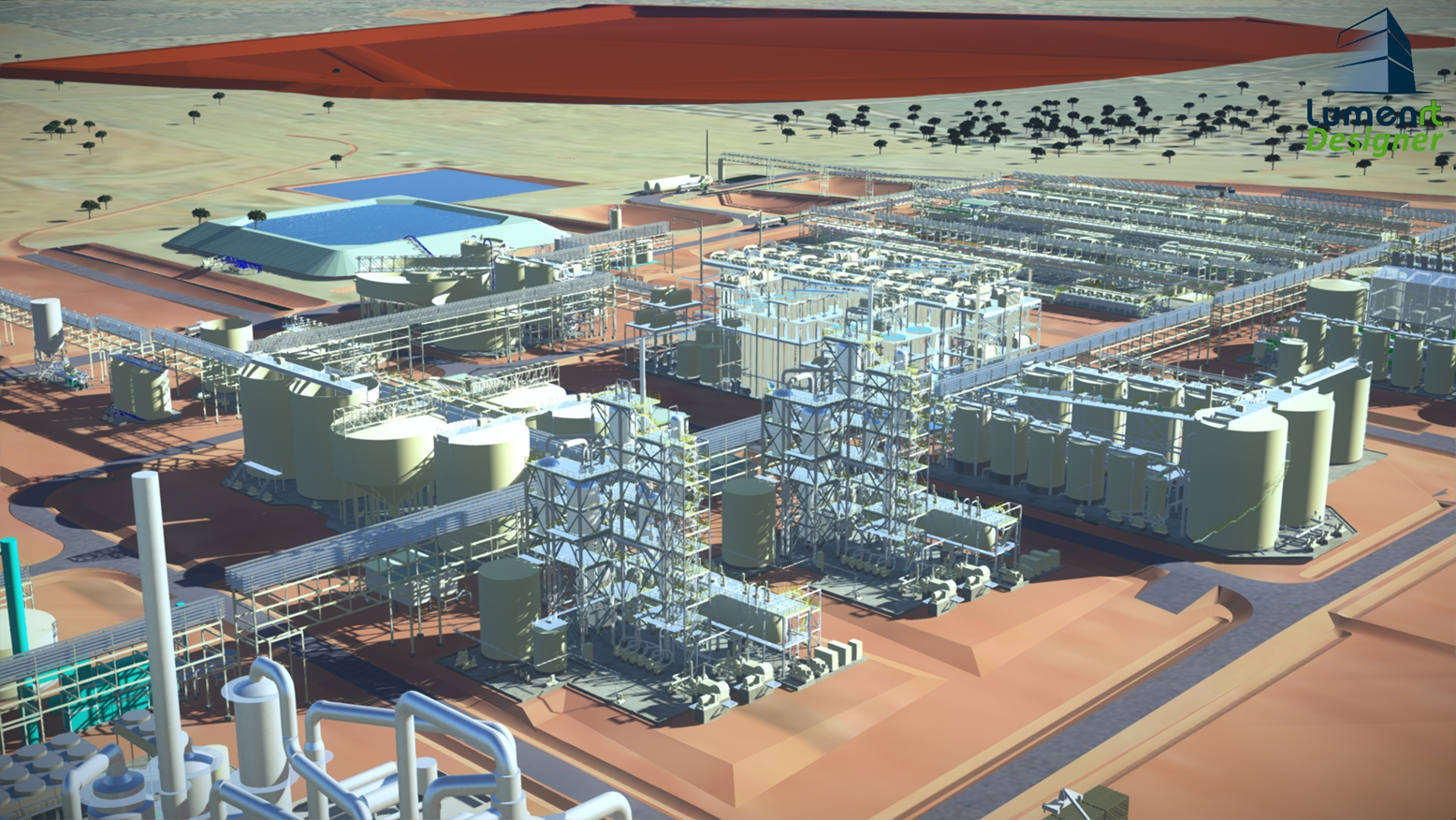 Three-Dimensional Image of Clean TeQ Sunrise Process Plant Facilities 