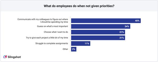 What do employees do when not given priorities?