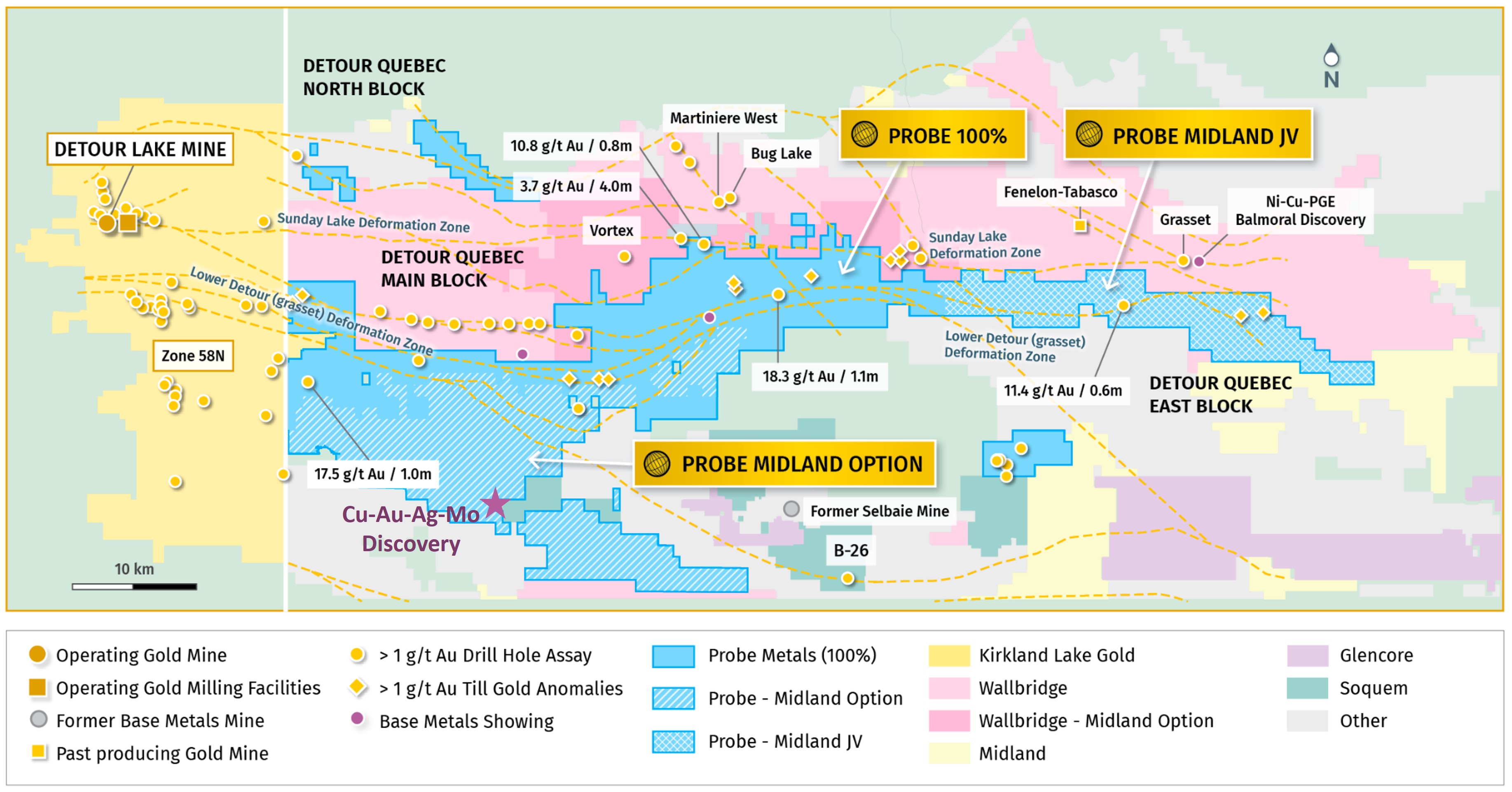 Figure 1 Surface Map – Probe Detour Quebec Project