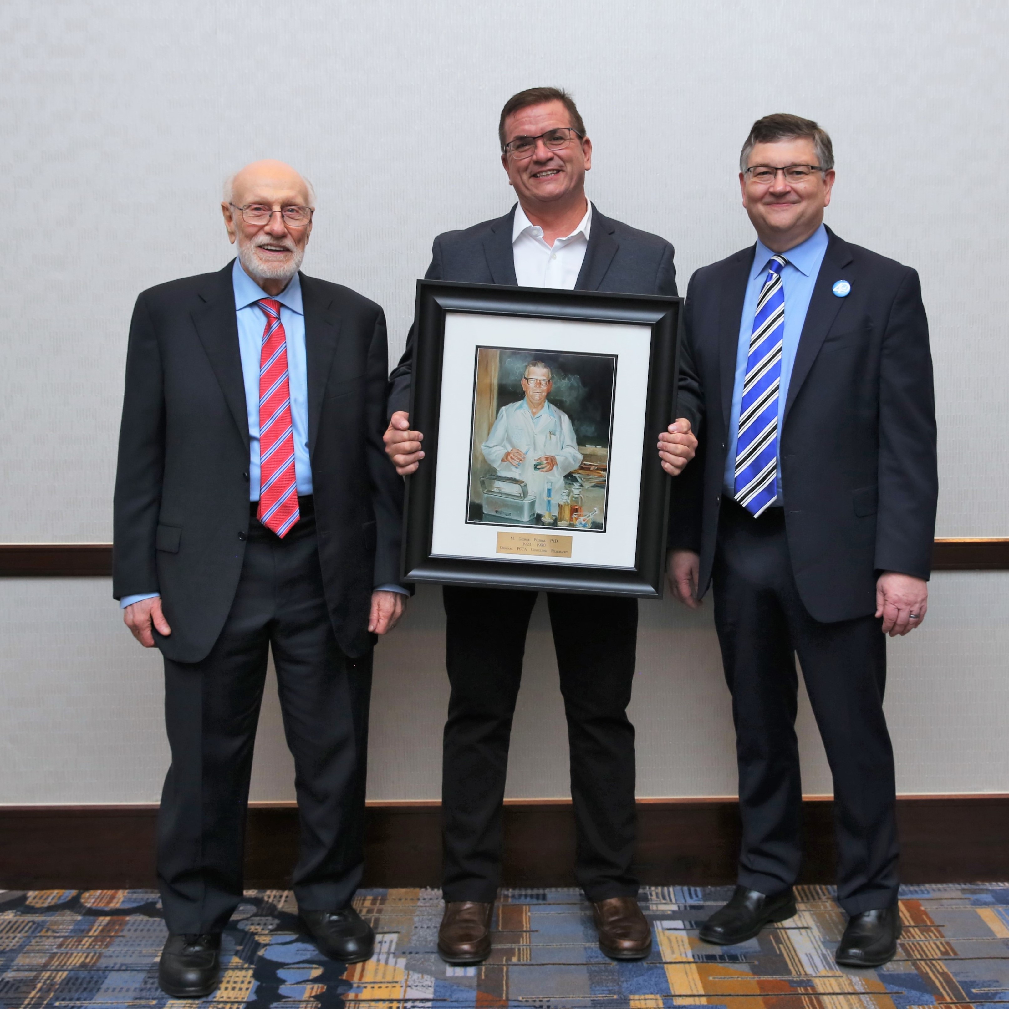 PCCA CEO L. David Sparks; 2021 Pharmacist of the Year Vincent M. Canzanese, RPh; PCCA President Jim Smith