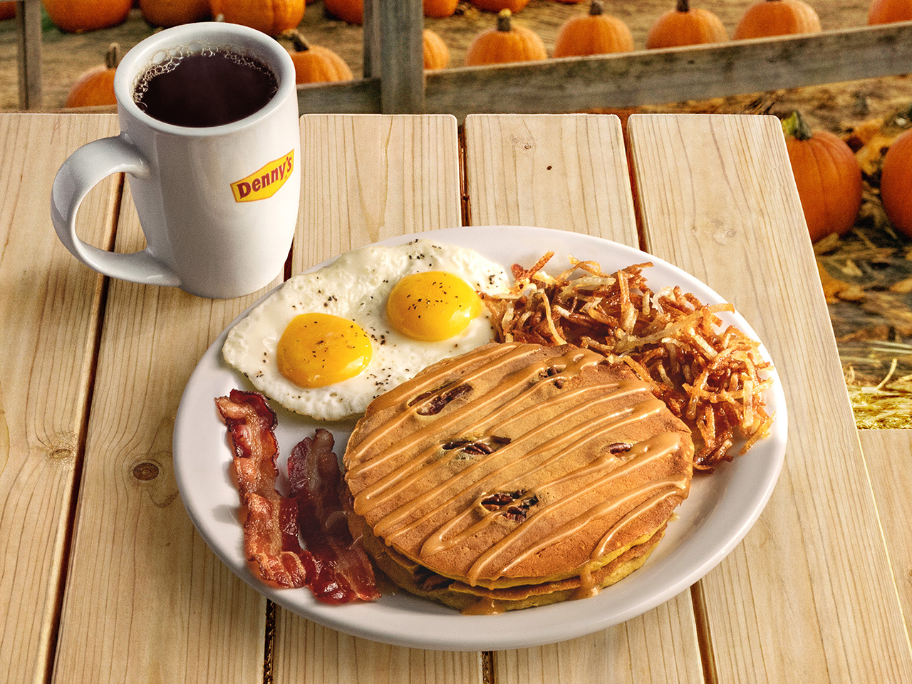 Denny's Pumpkin Pecan Pancake Slam