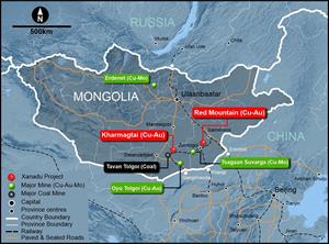 Location of Xanadu Projects in the South Gobi region of Mongolia