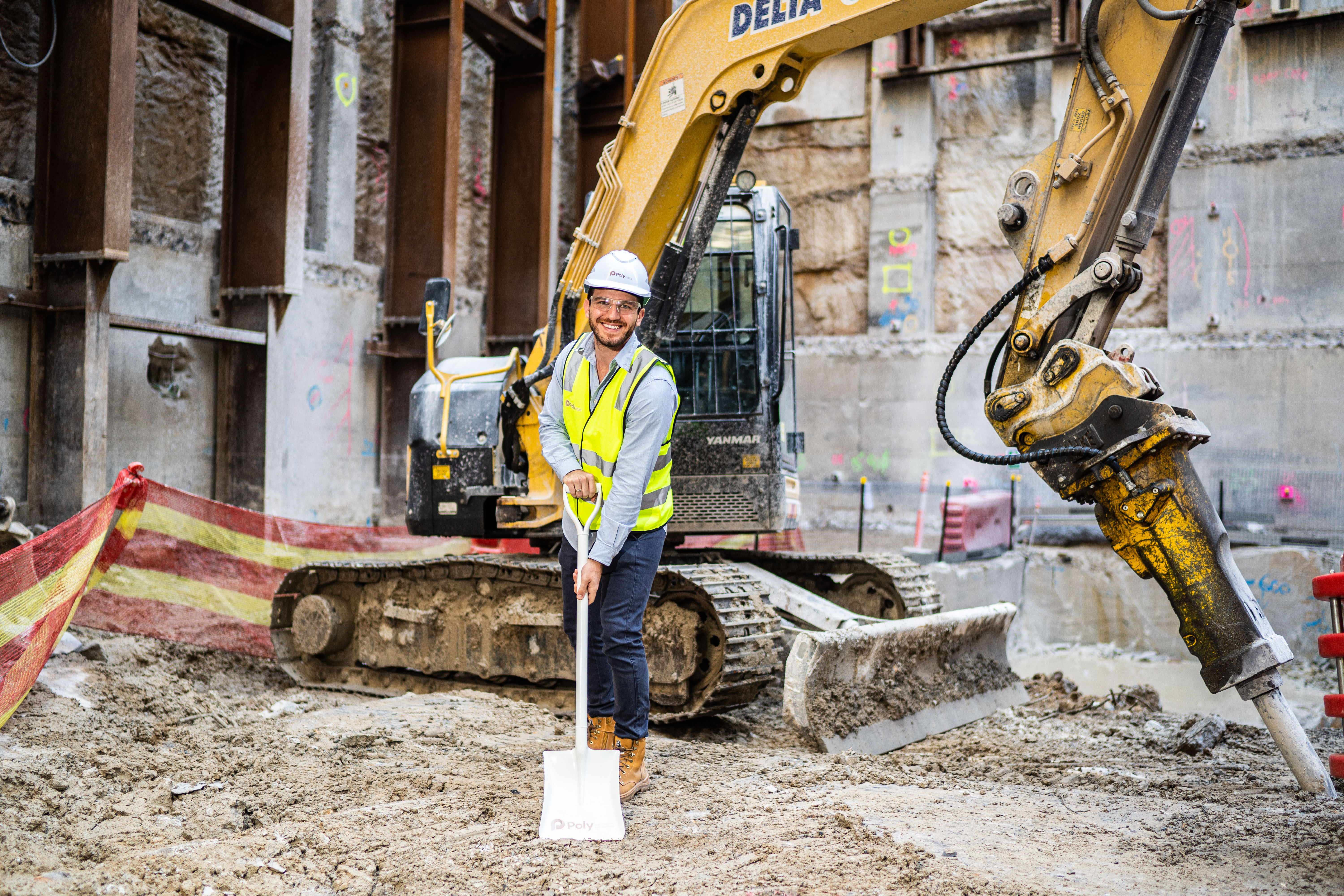 Poly Global Acting Head of Project Management Steven Anastasopoulos at the Poly Centre Sydney Ground Breaking Ceremony 