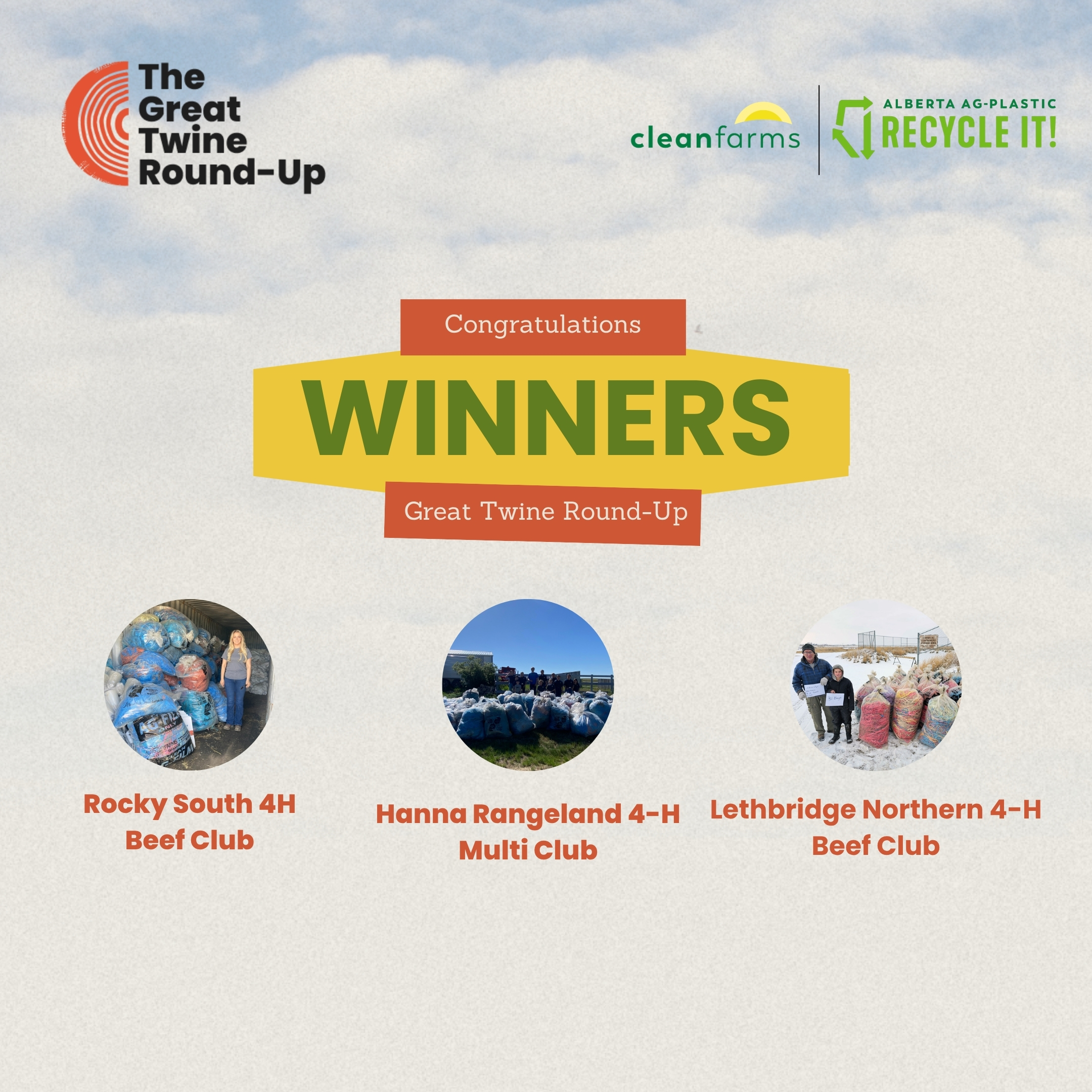 Celebrating their dedication to agricultural recycling, the winners of the 2024-2025 Great Twine Round-Up contest gathered.