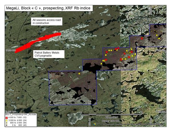 Partial view of Block C prospecting coverage