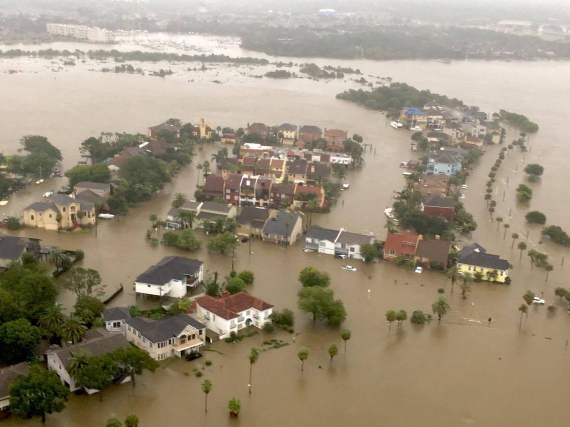 Damage from Hurricane Harvey in Houston, Texas, in 2017