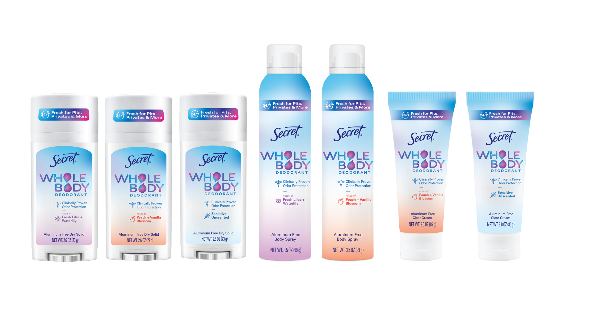 Secret Whole Body Deodorant Collection