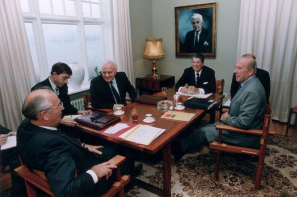 Credit: gettyimages.com / RonaldReaganLibrary / Stringer 

This photo shows the 1986 Summit in Reykjavik where Soviet Premier Mikhail Gorbachev, Soviet Foreign Minister Eduard Shevardnadze, US President Ronald Reagan, and Secretary of State George Shultz discussed possible nuclear disarmament.

For their efforts in this meeting, which brought the world tantalizingly close to the total elimination of nuclear weapons, both former President Gorbachev and Secretary Shultz will be honored at the August 6 and 9 online event commemorating the 75th anniversary of the atomic bombing of the Japanese cities of Hiroshima and Nagasaki. An award to young people pursuing nuclear disarmament will be established in perpetuity in their names.