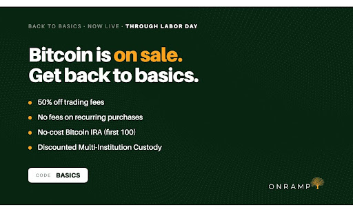 Onramp Releases New Research Showing Historic Bitcoin Accumulation Window Alongside 50% Off Trading Fees