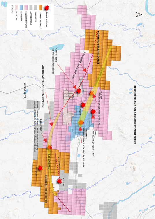 Position of the Beschefer and Selbaie-Ouest properties