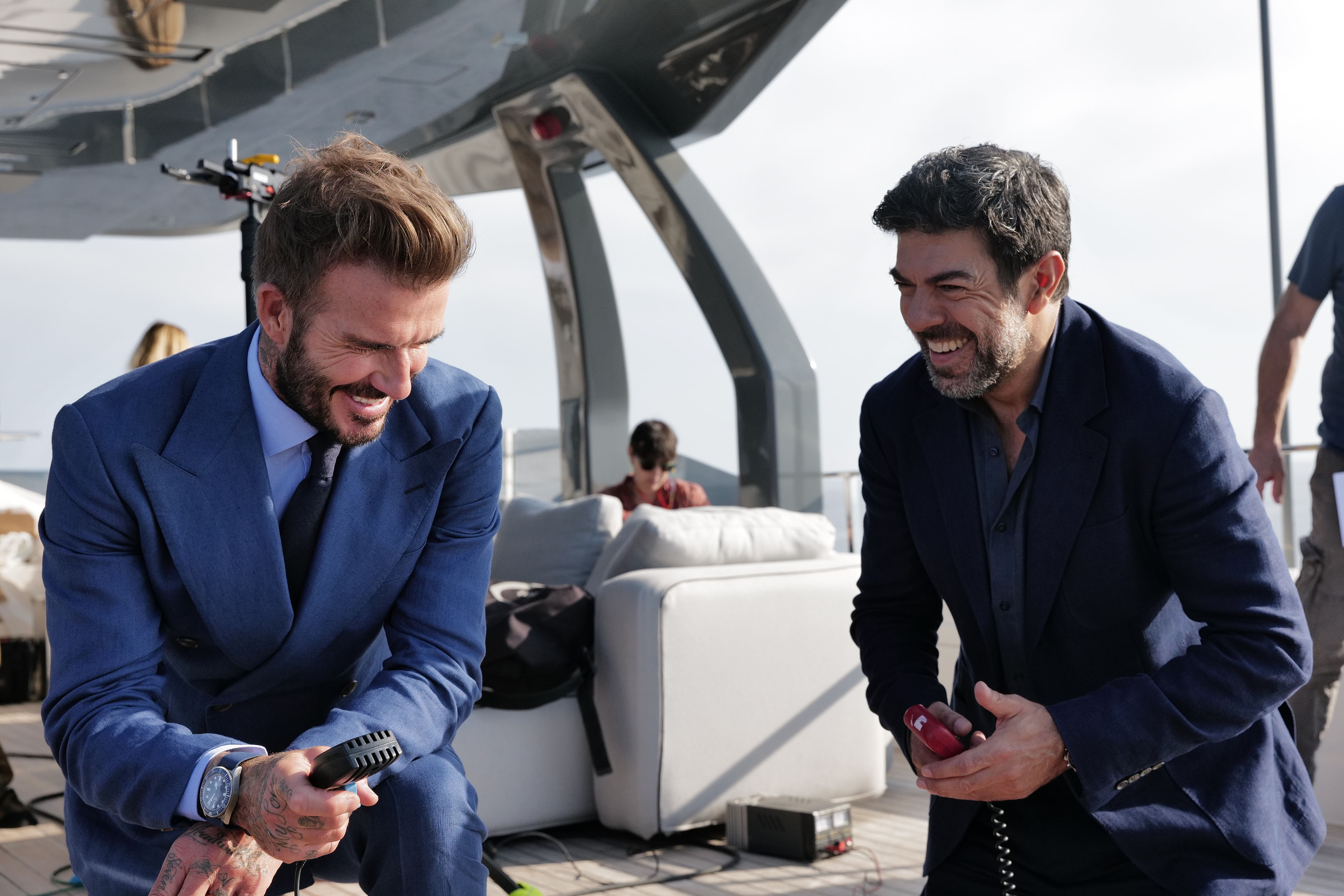 David Beckham and Pierfrancesco Favino 'Riva the Persuaders' Film 