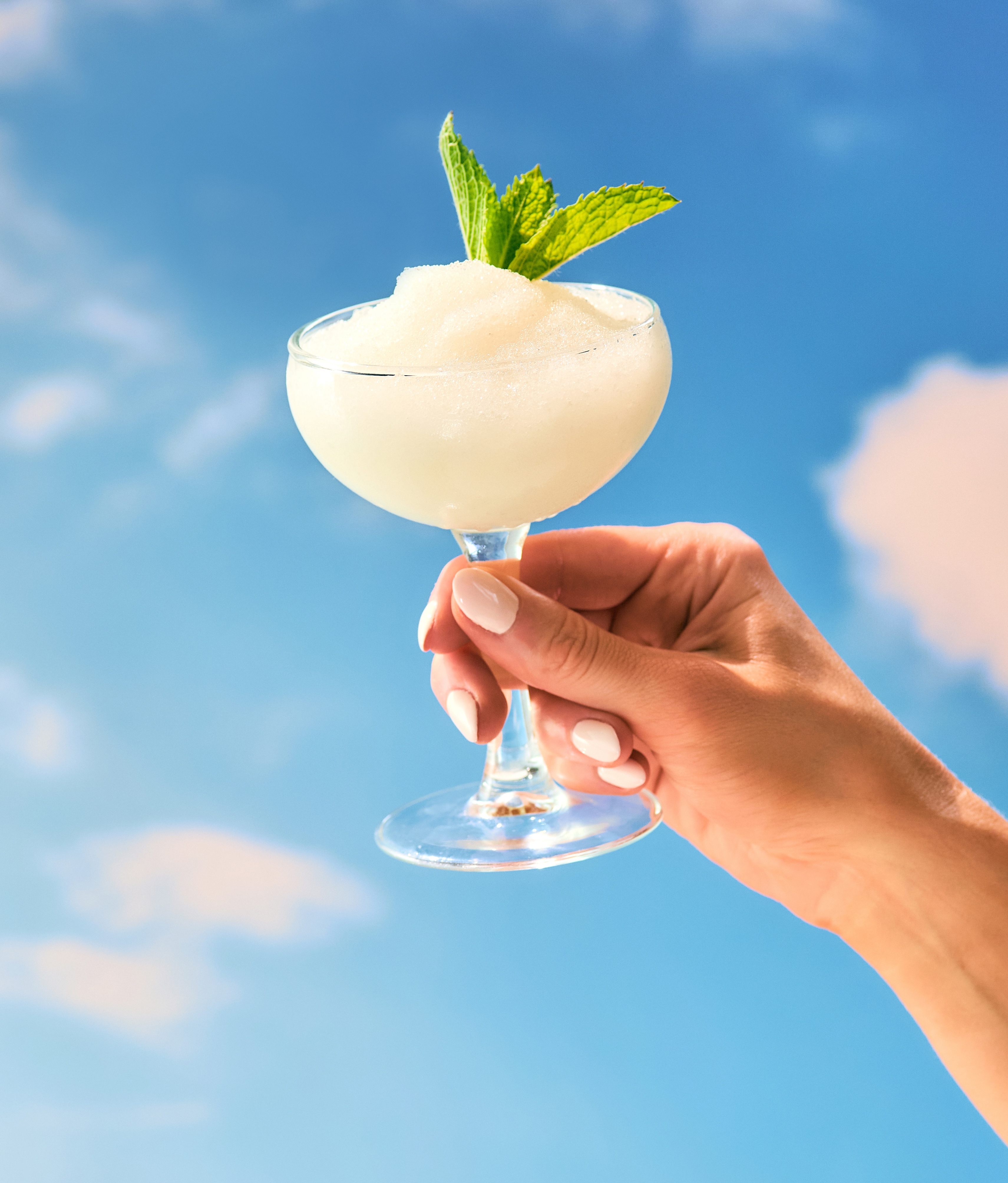 Frozen Hugo Spritz with Sky Background