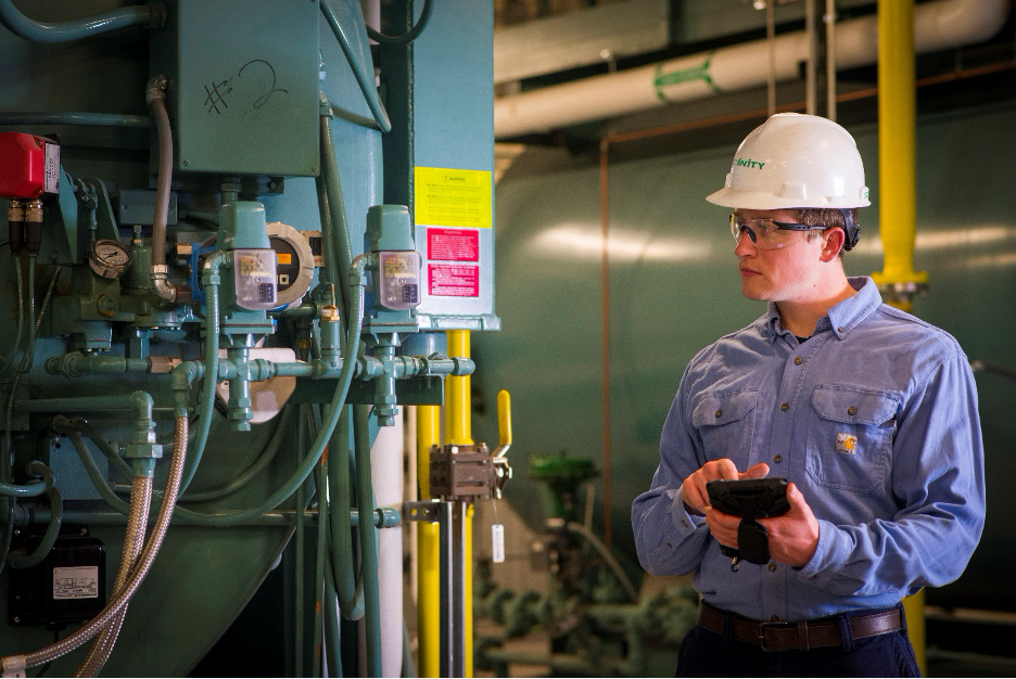 Worker with equipment