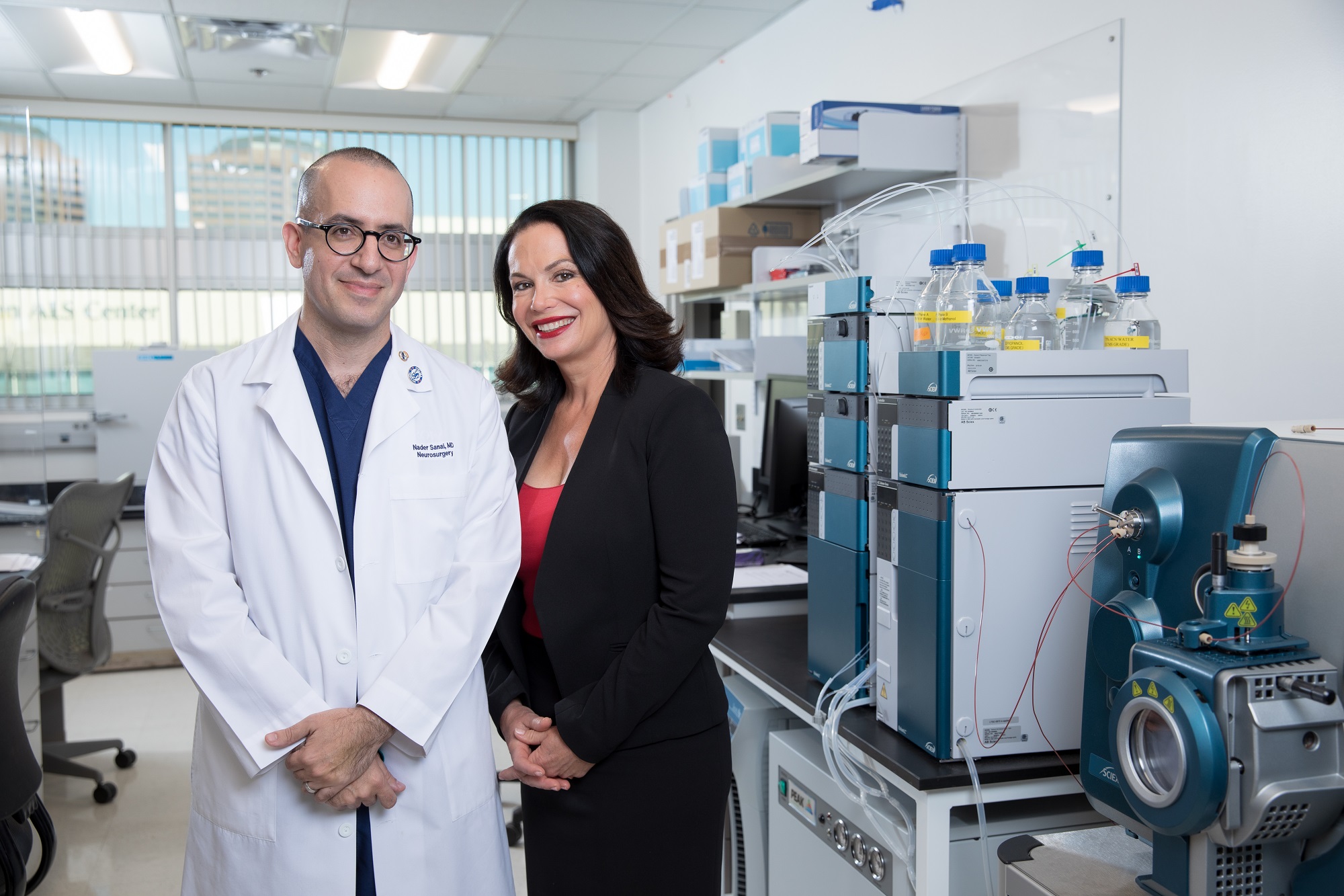 Dr. Nader Sanai, director of the Ivy Brain Tumor Center, with Ms. Catherine Ivy, president and founder of the Ben & Catherine Ivy Foundation.