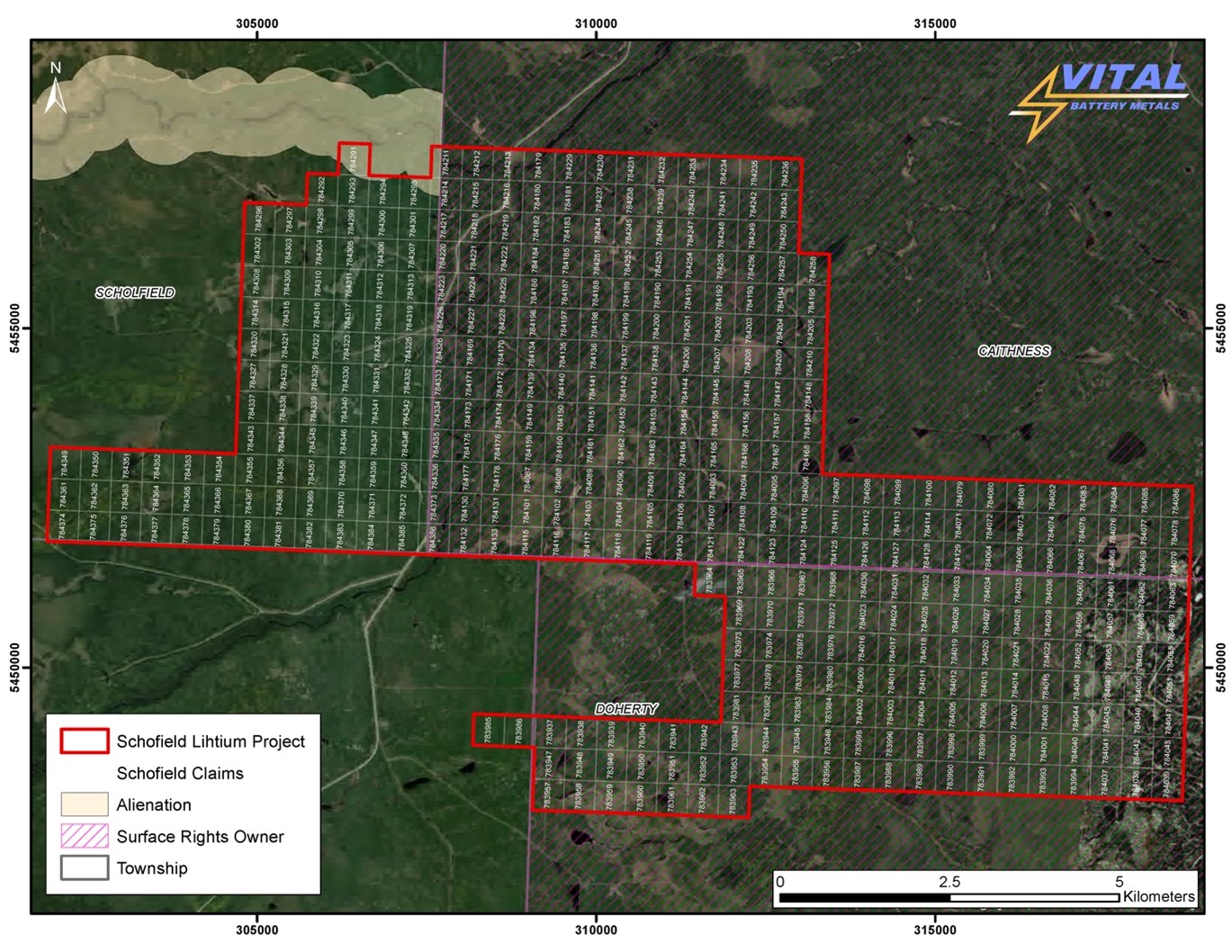 Schofield Lithium Project Claim Map