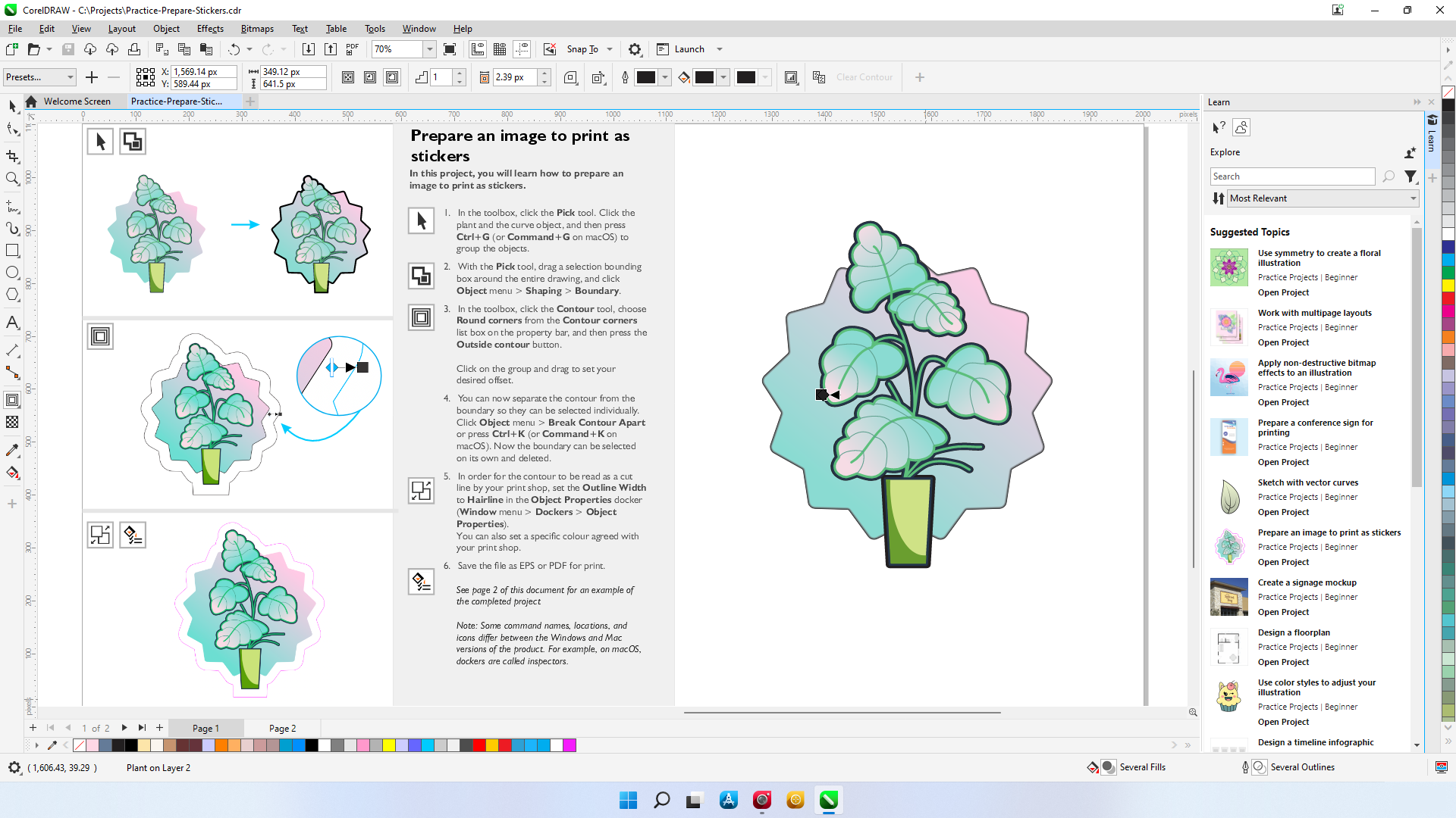 CorelDRAW Graphics Suite for Windows - Practice Projects