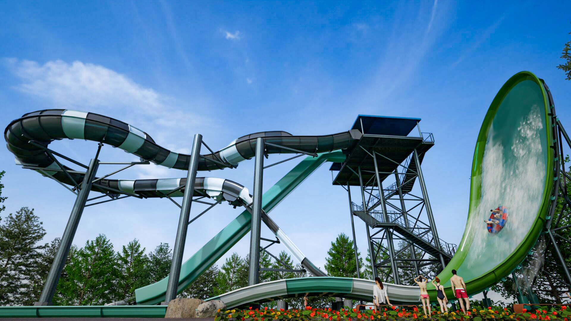 New boomerang water slide