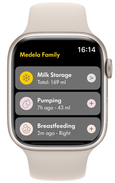 Medela Family Smart Watch App Display