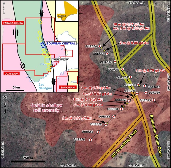 FIGURE 1 - BOUMBAN CENTRAL DRILLING LOCATIONS