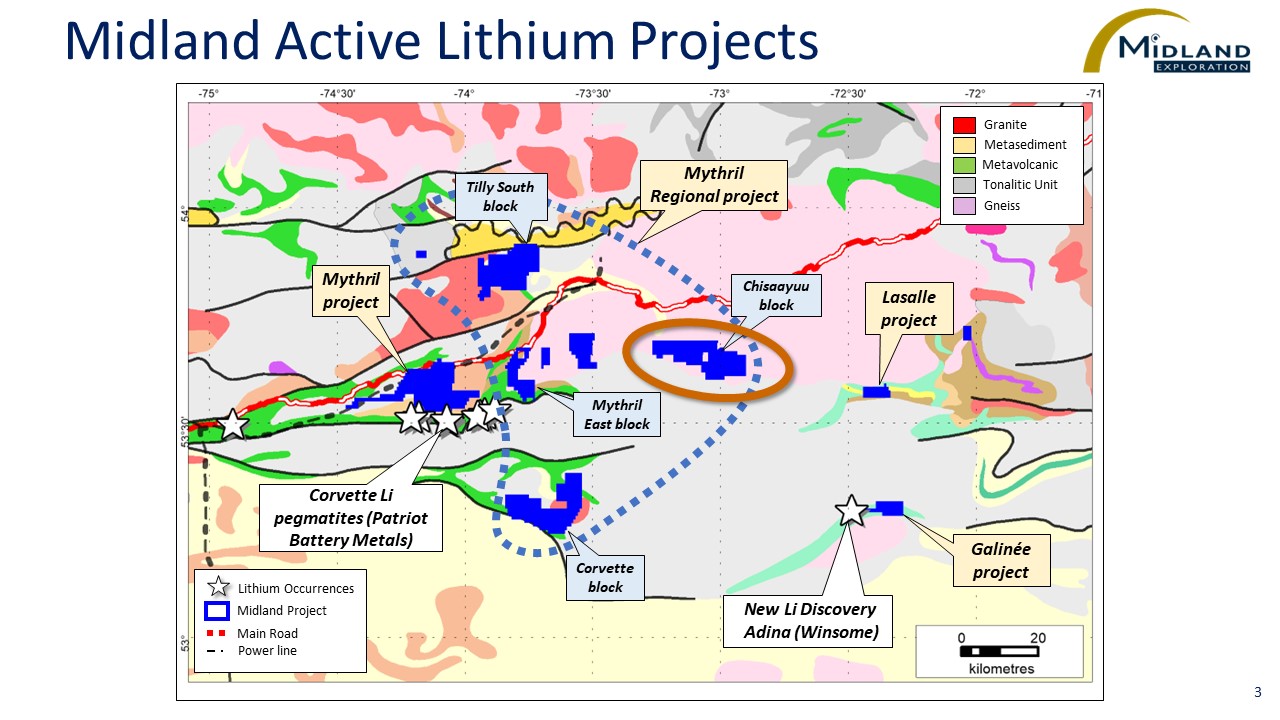 Figure 3 Midland Active Lithium Projects