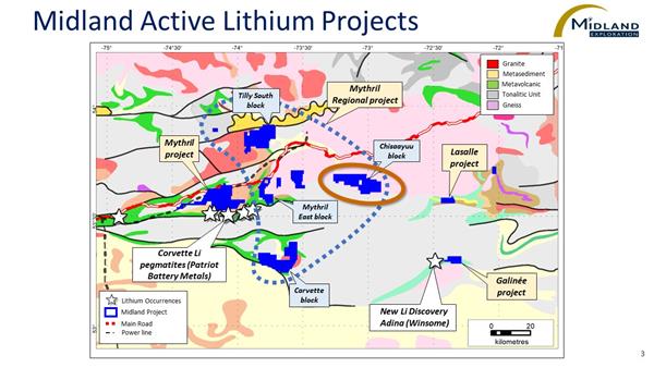 Figure 3 Midland Active Lithium Projects