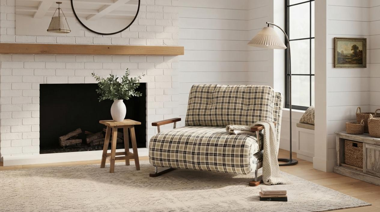JASIWAY Expands Multifunctional Furniture Collection With New Tartan, Houndstooth and Bouclé Sleeper Chair Designs