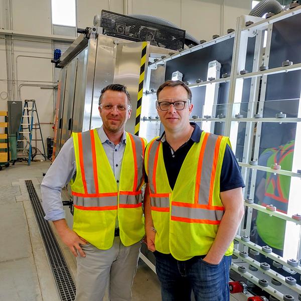 CEO and Production and Supply Chain Manager in Lumon's production space in Canada