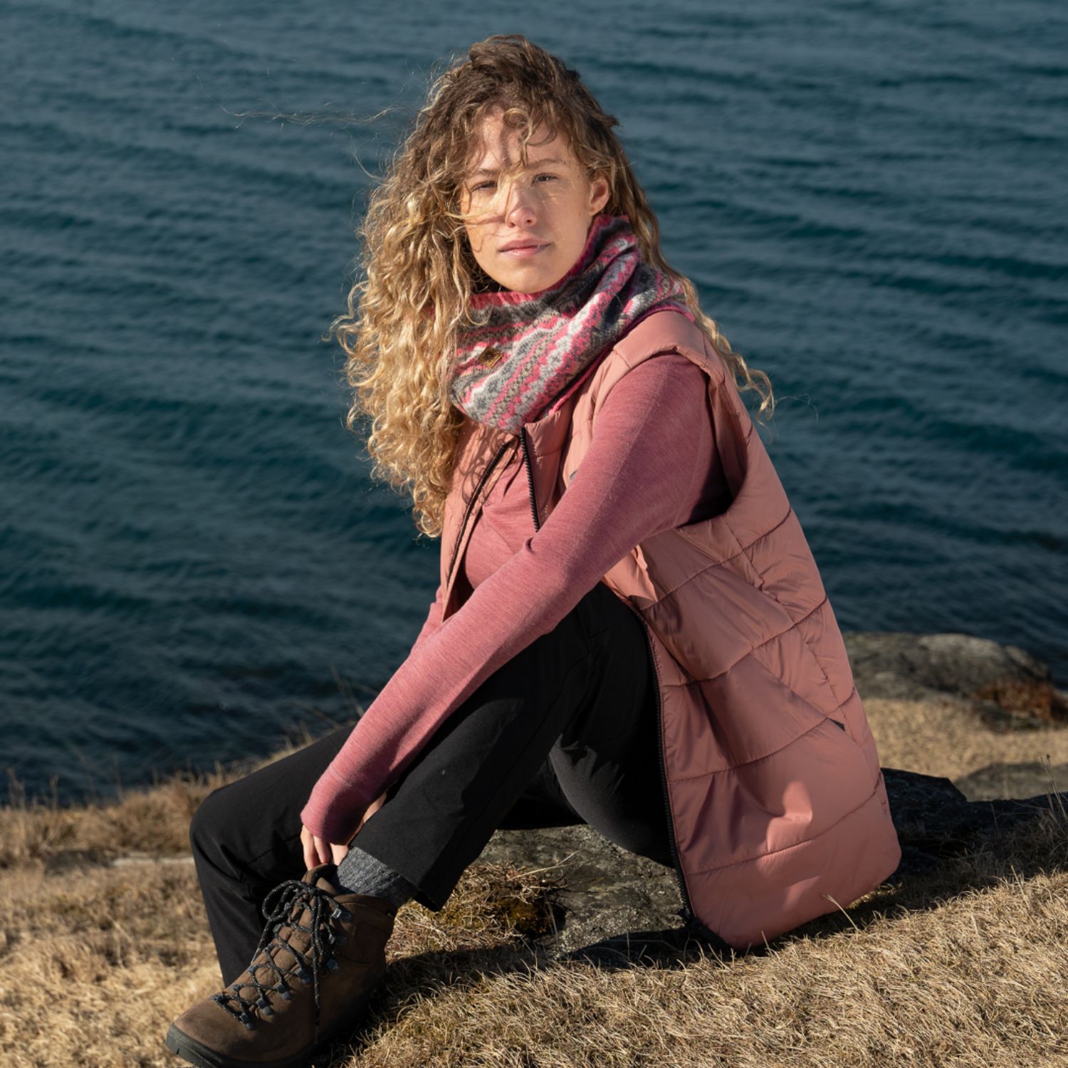 Icelandic girl is wearing Icelandic Wool Insulated vest